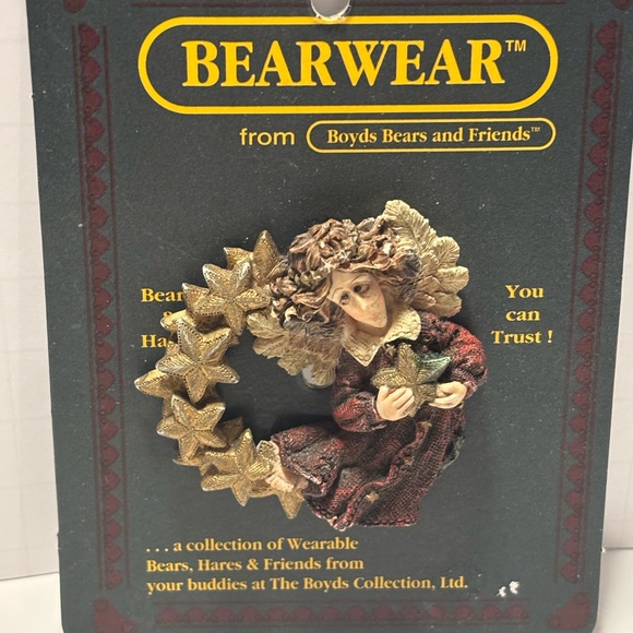 Boyds Bears Angel Brooch with Gold and Brown Accents - Picture 1 of 2
